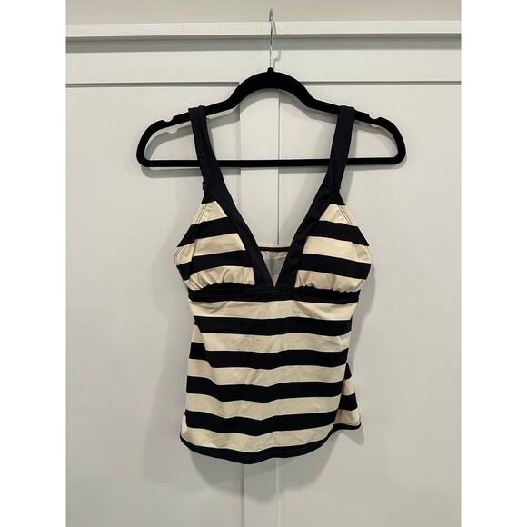 La Blanca Striped Tankini Bathing Suit Top Size 8 - Picture 1 of 4